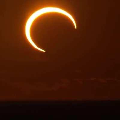 A ring of fire sunrise over Western Australia filmed as the Moon passes between the Sun and Earth during an annular eclipse in 2013. Credit: Colin Legg & Geoff Sims