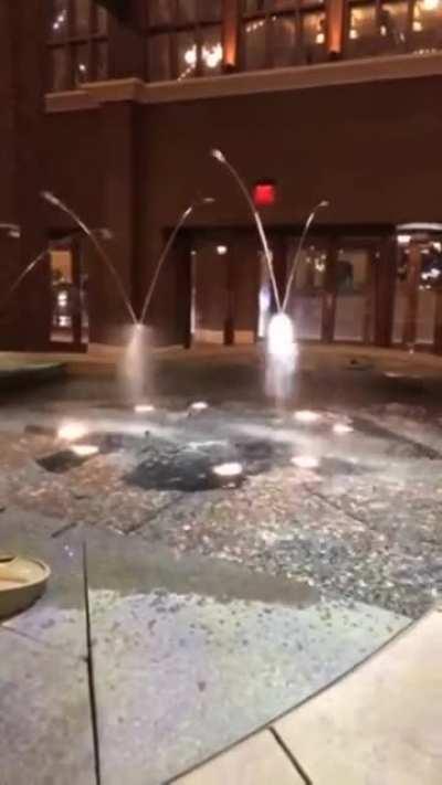 This fountain has jets aimed at each other