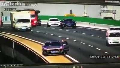 Placing a tire iron in the middle of the highway