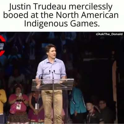 Justin Trudeau mercilessly booed at the North American Indigenous Games.