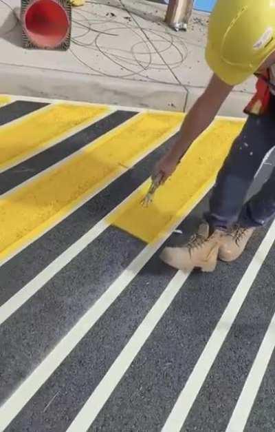 Spray painting street lines