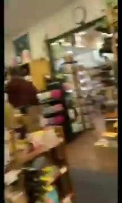 Antimask karen freakouts over mask mandates and start calling the shop keeper nazi