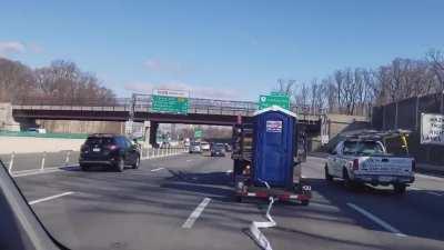 I was behind this trailer on the highway... always secure your load