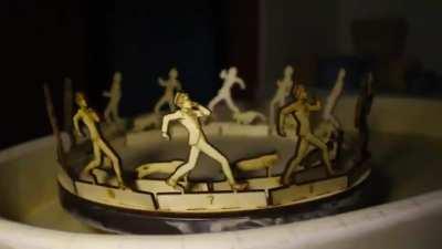 this wooden zoetrope animation