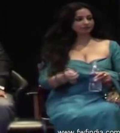 Divya Dutta downblouse on stage