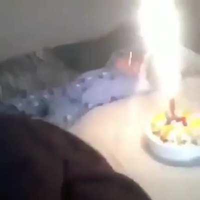 WCGW putting a cake w/ fire on someone's bed