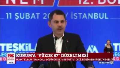 Murat Kurum’dan İmamoğlu’na: 

&quot;Verdiğiniz sözlerin %87'sini gerçekleştirdiniz.&quot;