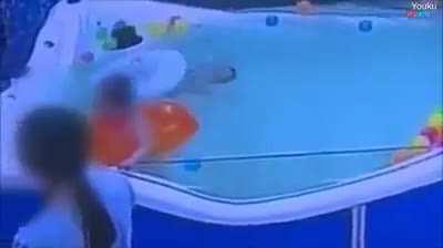 Baby almost drowning