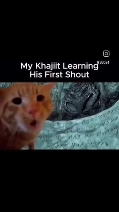 My Khajiit learning his first shout