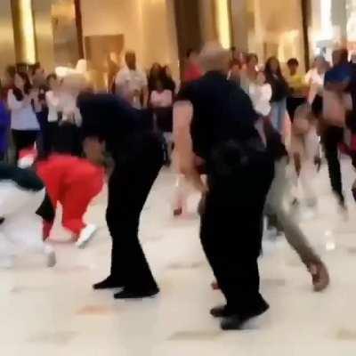 Unruly teens in mall