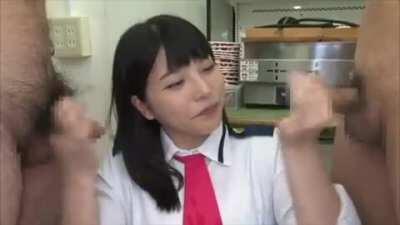 Ai Uehara swallows a cum cocktail 🍸