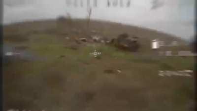 Ukraine's &quot;White Owl&quot; drone team (58th Motorized Brigade) hits Russian infantry positions with FPV &quot;kamikaze&quot; drone swarm, Nov. 2023; original audio.