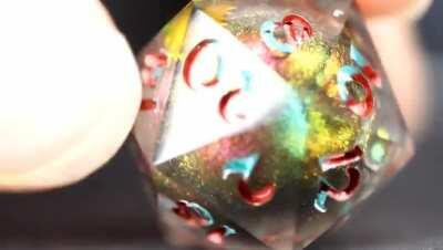 Color shifting liquid core d20 by GrimStylesArt