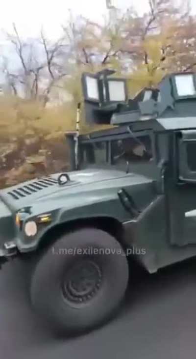 Ukrainians doing a special delivery with a Humvee