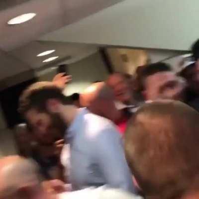 Michael Bisping gets caught by fans in the bathroom lmao.