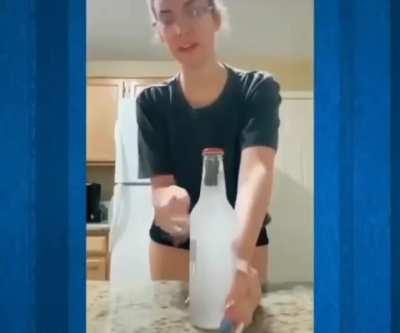 To open a bottle