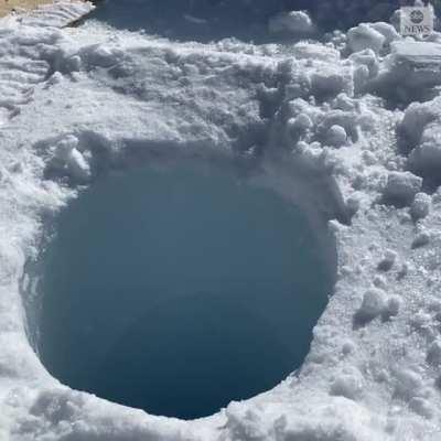 Sound of an ice core dropped into a hole in Antarctica.