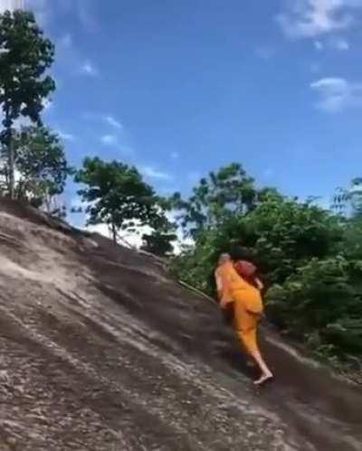 Monk defying gravity