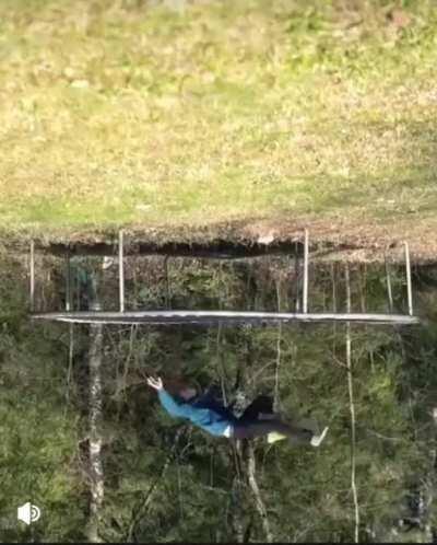 The way this person portals through the trampoline is quite nice