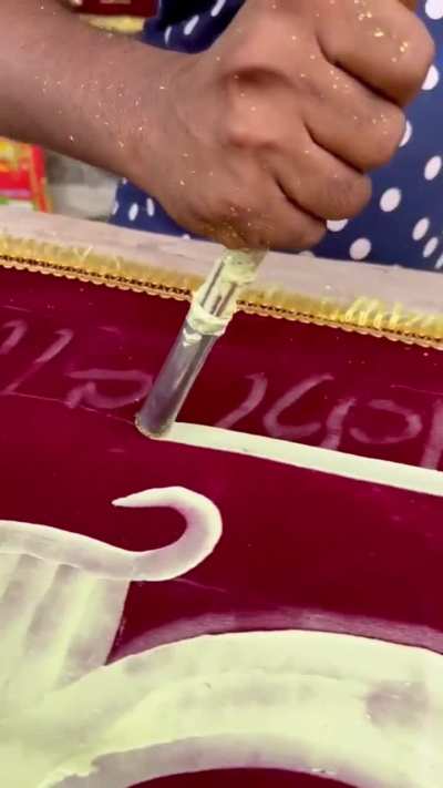 Painting a welcome banner