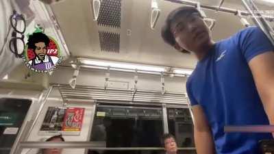 American live streamer harasses people on the Subway in Japan. Gets confronted by a Texan