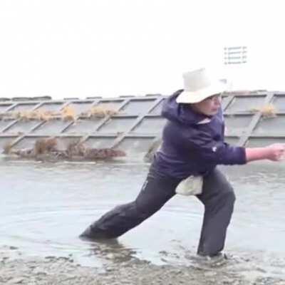 This guy skipping stones