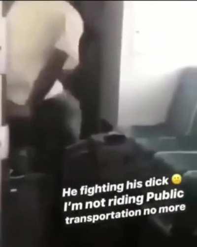 Crackhead fights his dick