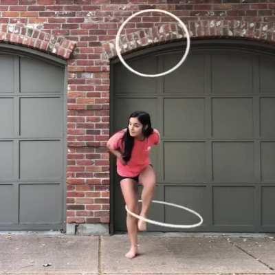 Overhead Hula Hoop ring flip transfer