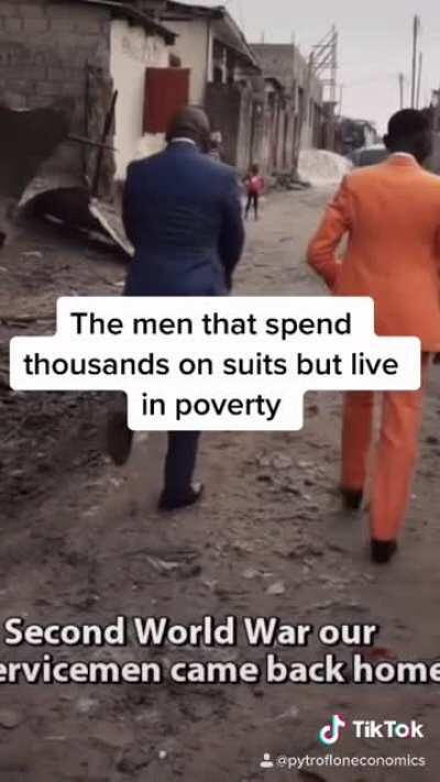 ‘Guys that spend thousands on suits but live in poverty’, Via @pytrofloneconomics (Willard Economics)Tiktok