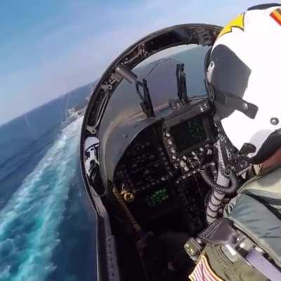 EA-18G landing on a Carrier