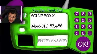 Solving for X and you actually get it right (credits: Brandon/TheFrustratedGamer) (Video: Baldi Learned ADVANCED MATH)
