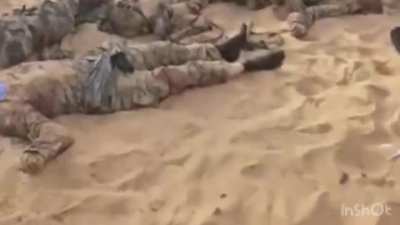 More footage showing the Tuareg rebels attack on the PMC Wagner group in Mali.