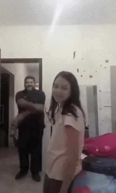 Dad interrupts daughter’s dance