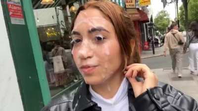 Bukkake public cum walk