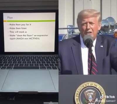 Trump’s speech on the California fires in a Powerpoint Presentation