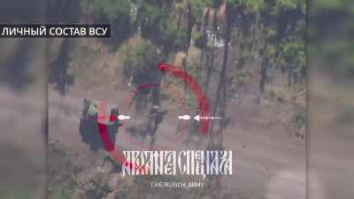 Russia indiscriminately targets Ukrainian troops, with an FPV drone, as they evacuate their wounded to an American M113 APC in the Kursk Oblast - August 2024