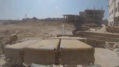 Syrian T-72 closes its counterpart BMP's access panel after accidentally blowing it open