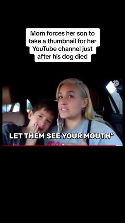 Mom forces her son to take a thumbnail for her YouTube channel just after his dog died