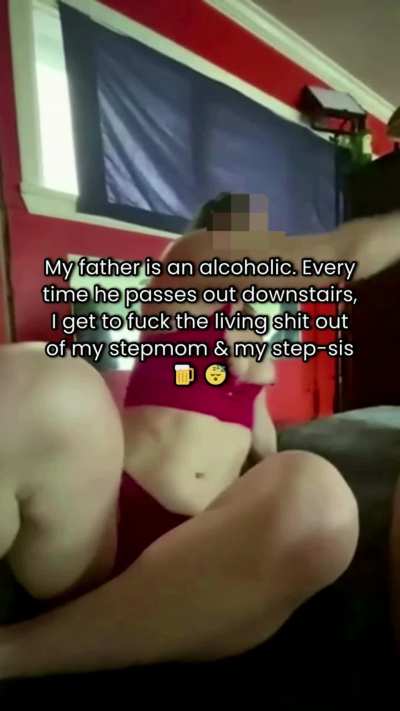 While my drunk dad was asleep, my stepmom watched me fuck a baby in my stepsister's tight pussy (cheat) (family)