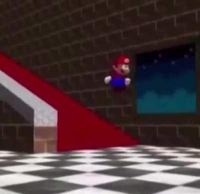 mario falling up the stairs