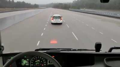 Volvo Trucks - Emergency braking at its best! (Orginal Sound)