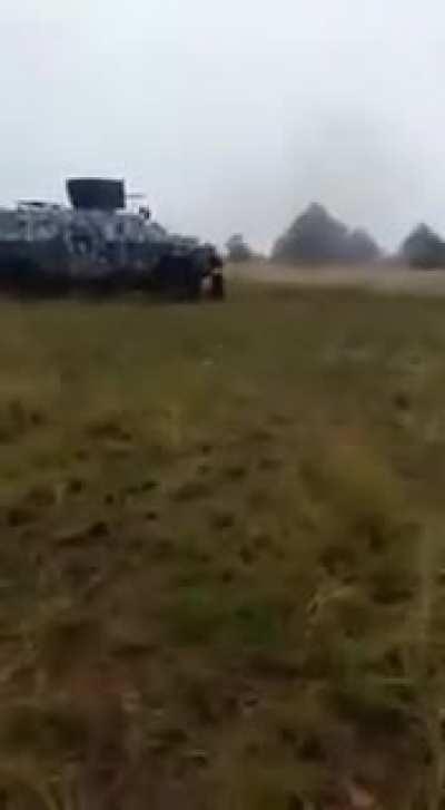 GNDT (MZ/CDS) shooting their .50 BMG mounted onto their armored APC in the sierra between Sonora and Chihuahua. [2018]