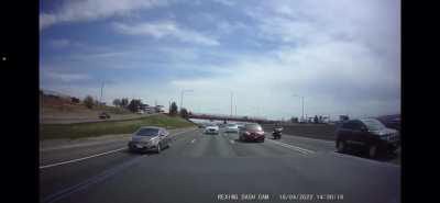 Aggressive driver causes accident for motorcycle