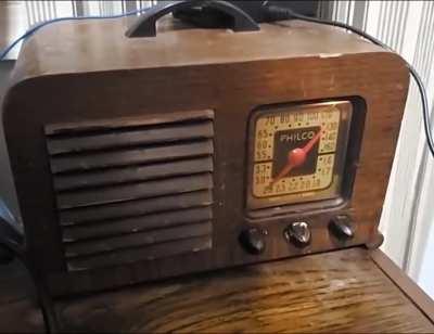 I got an old radio restored to its former glory and got a device to play anything to it. I knew what sin must be done