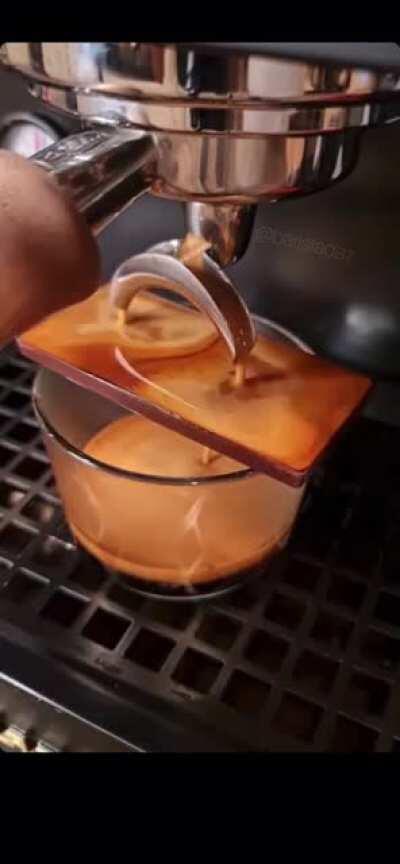 Using a chocolate bar to make a mocha espresso