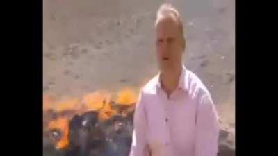 BBC reporter Quentin Somerville accidentally gets high from pile of burning heroine, fails to report further