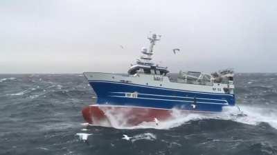 🔥 Scottish fishing trawlers in the North Atlantic ocean