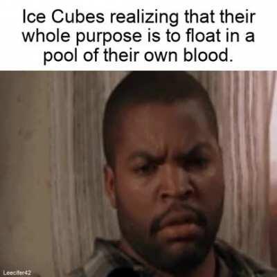 Grim realization about ice cubes.