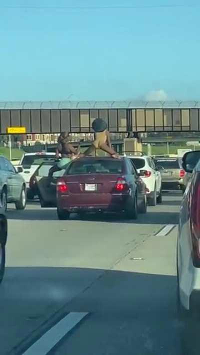 Twerking on a car in Houston, Texas