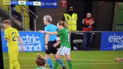 The Northern Ireland vs Ukraine match contained one of the most cynical fouls I have ever seen. It is almost a work of performance art.